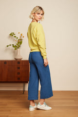 Hose Lisa Culotte Chambray Denim Blue