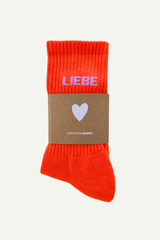 Socken Liebe Orange-Flieder