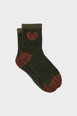 Socken Heart Dark Green