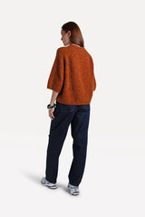 Kurzarm-Pullover Brune Knitted Ginger Bread Melee
