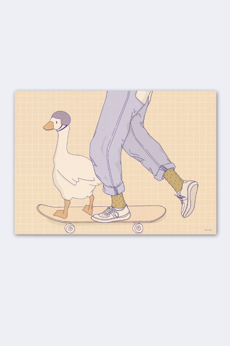 Postkarte "skating around"