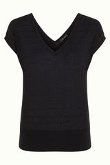 Top Double V Mateo Knit Black