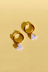 Ohrschmuck Heart Hoops Lilac