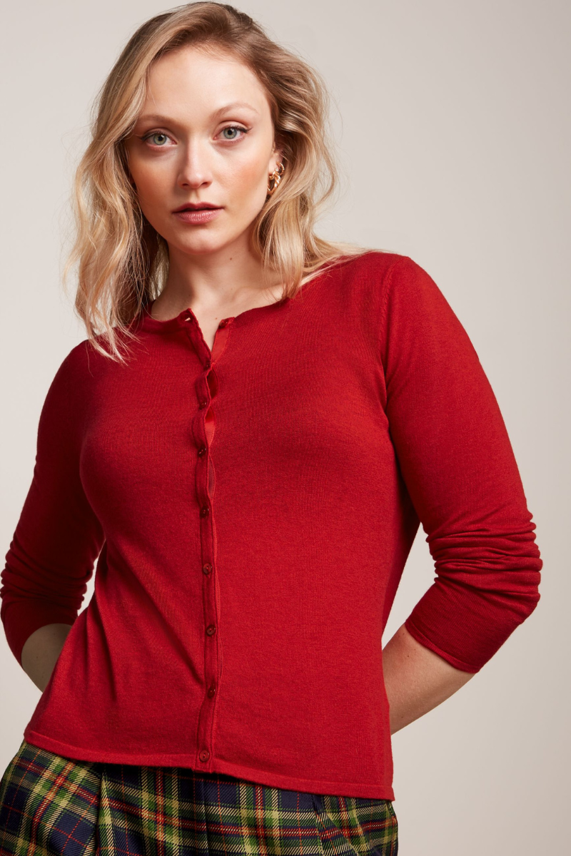 onix boutique bern youmee market king louie strickjacke cardi roundneck cocoon icon red