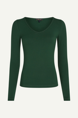 onix boutique bern youmee.market king louie top carice v uni rib forest green waldgrün