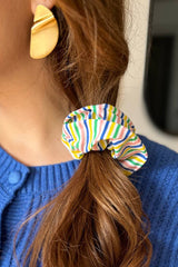 Scrunchie STELLA - Striped Yellow Multicolor