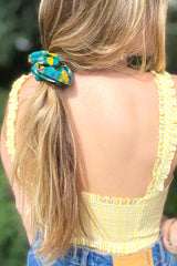 Scrunchie CHOUCHOU SABRINA - Green Flowers