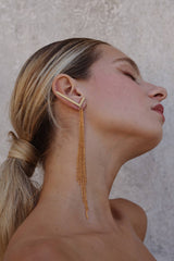 Ohrschmuck L-Shape Chains Gold
