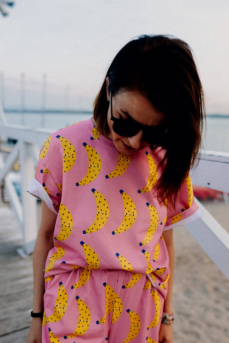 T-Shirt Boxy Rose Banana