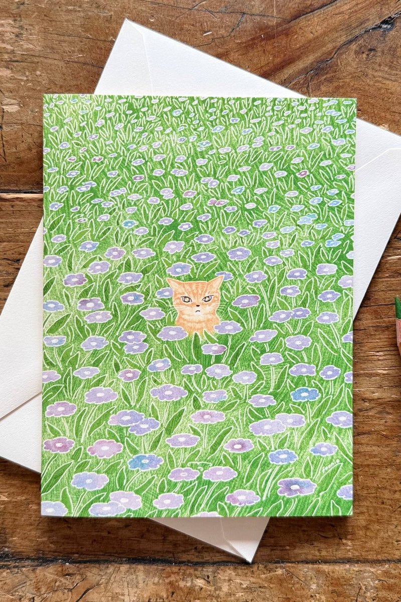 Karte "Flowerfield Cat"