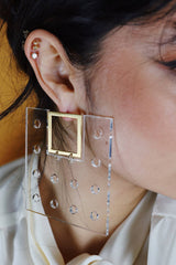 Ohrschmuck Acryl Transparent Square