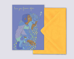 Postkarte "love you from afar lilac"