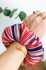 Scrunchie PLISSEE - Striped Red Multicolor