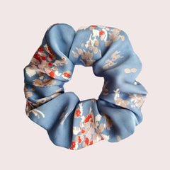 Scrunchie CHIUCHOU GEORGIA - Satin Babyblue and Terracotta