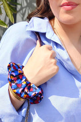 Scrunchie CHOUCHOU MONICA - Lilac and Burgundy Dots