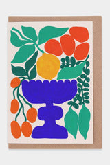 Postkarte mit Obstschalen-Motiv