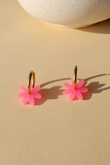 Ohrschmuck Margarite Hoops Neonpink