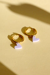 Ohrschmuck Heart Hoops Lilac