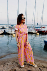 T-Shirt Boxy Rose Banana