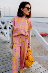 T-Shirt Boxy Rose Banana