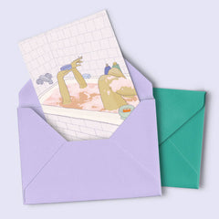 Postkarte "go away!"