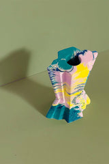 Jesmonit Kerzenständer in Smaragdgrün und Gelb