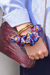 Scrunchie CHOUCHOU MONICA - Lilac and Burgundy Dots