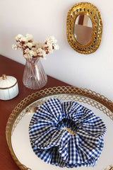 Scrunchie CHOUCHOU BRIGITTE - Karo White and Blue