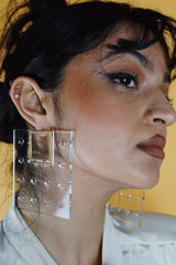 Ohrschmuck Acryl Transparent Square