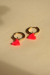 Ohrschmuck Heart Hoops Neonpink