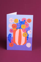 Postkarte Bunte Blaue Katze