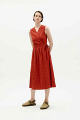 Kleid Cuadrito Amapola Orangered