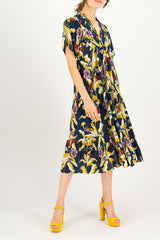 Midi-Kleid Saint Tropen fleurs d hibiscus