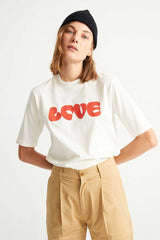 T-Shirt Love Weiss Printed