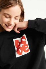 Pullover Love Schwarz Printed