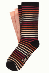 Socken 2-Pack Mariani Stripe Coral Orange