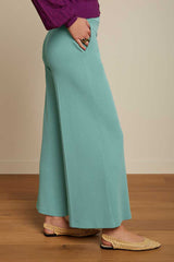 Hose Border Palazzo Milano Crepe Dusty Turquoise