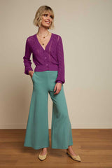 Hose Border Palazzo Milano Crepe Dusty Turquoise