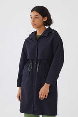 Jacke Trench With Hoodie Dunkel-Blau