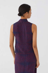 Bluse Op Dot Print Top Blau Muster