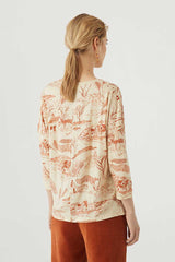 Shirt Wheat Hills Print Ecru Creme