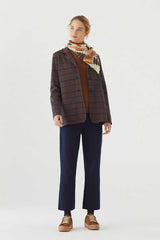 Blazer Jacquard Pockets Wheat Field Navy Blau