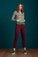 Hose Luz Pintuck Pants Milano Uni Bordeaux Rot