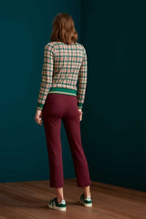 Hose Luz Pintuck Pants Milano Uni Bordeaux Rot