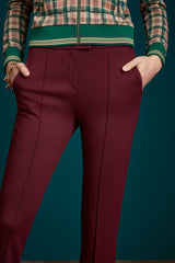 Hose Luz Pintuck Pants Milano Uni Bordeaux Rot