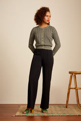 Hose Garbo Pintuck Pants Broadway Black