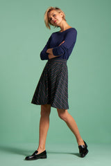 Sofia Skirt Elmore Stripe Black von King Louie