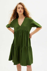 Kleid Hemp Fresia Dress Garden Green