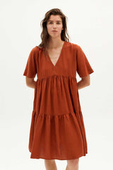 Kleid Hemp Fresia Dress Clay Red