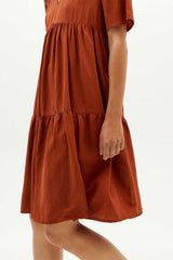 Kleid Hemp Fresia Dress Clay Red